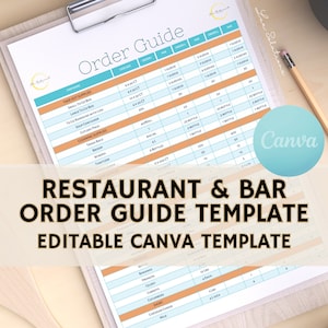 Order Guide for Restaurants and Bars, Restaurant Par List, Ordering ...