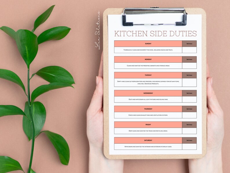 Bakery Cleaning Checklist, Fully Customizable, Edit Free With Canva