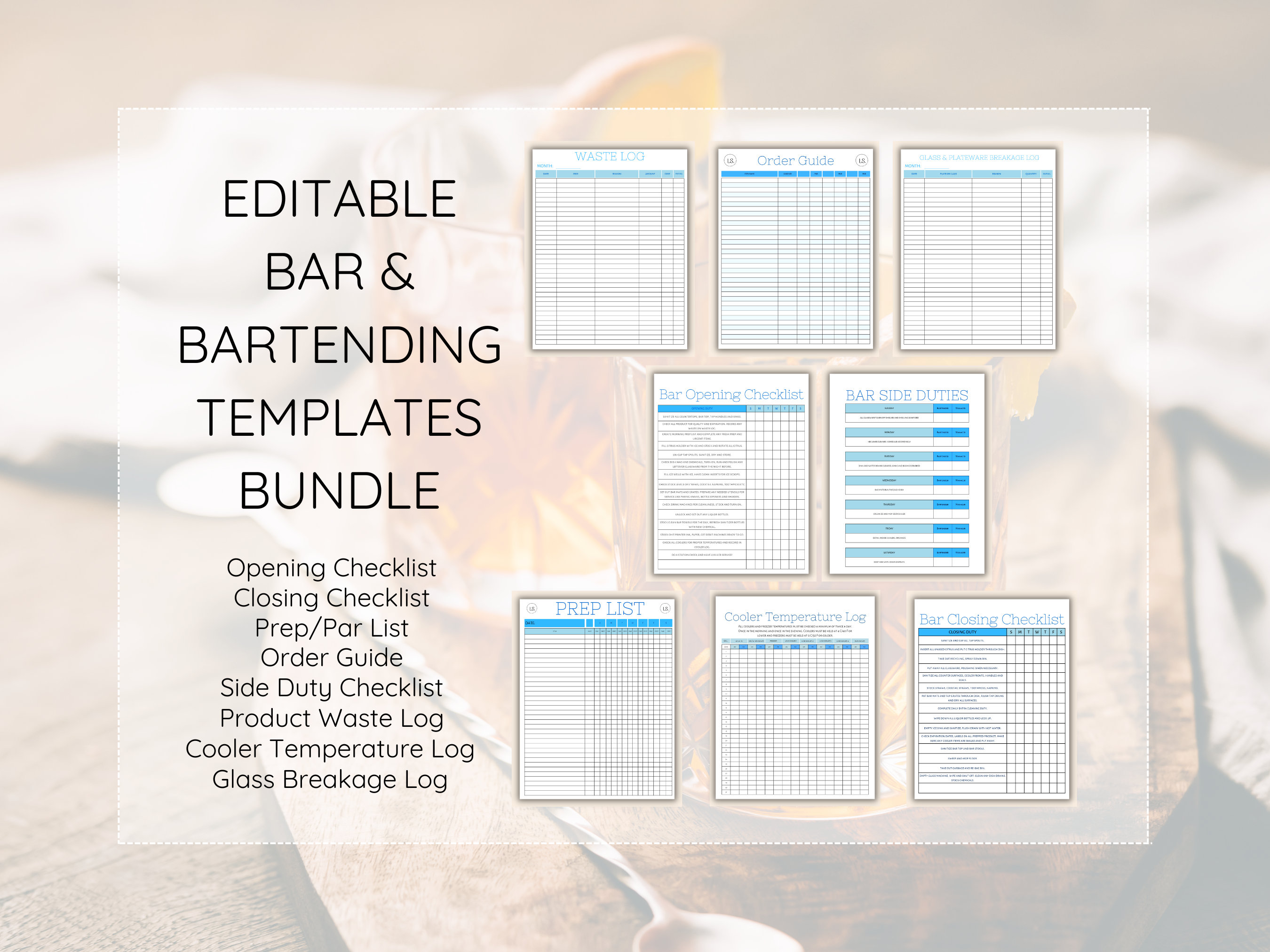 Restaurant Operations Template Bundle Food Safety Record Etsy