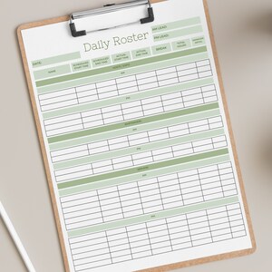 Small Daily Restaurant Schedule, Daily Service Roster for Restaurants ...
