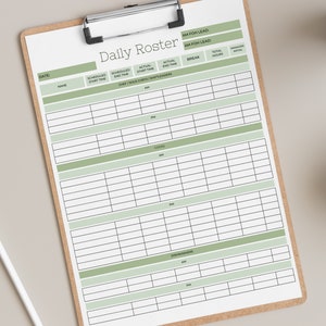 Kitchen Daily Roster, Staff Schedule, Restaurant Operations Forms ...