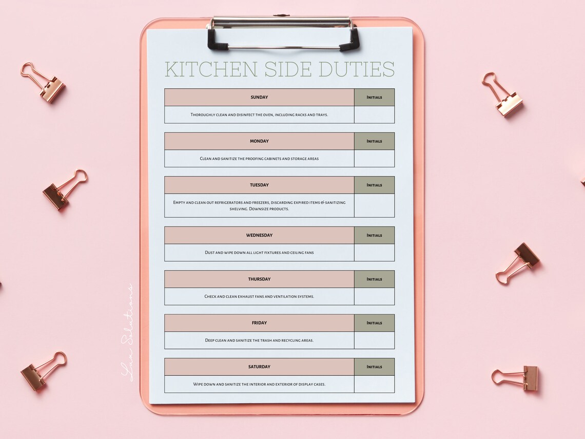 Bakery Cleaning Checklist, Fully Customizable, Edit Free With Canva