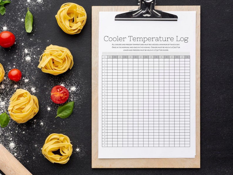 Printable Cooler Temperature Logs for Restaurants, Bars, Food Service