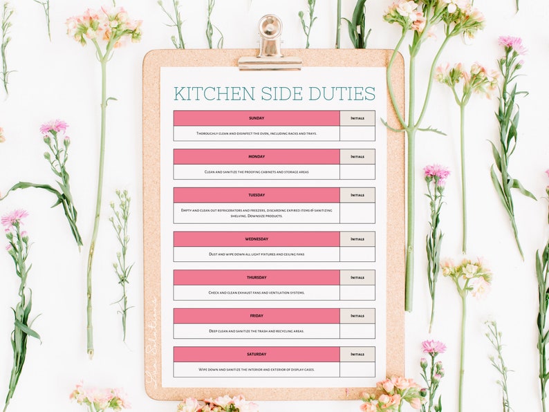 Bakery Cleaning Checklist, Fully Customizable, Edit Free With Canva