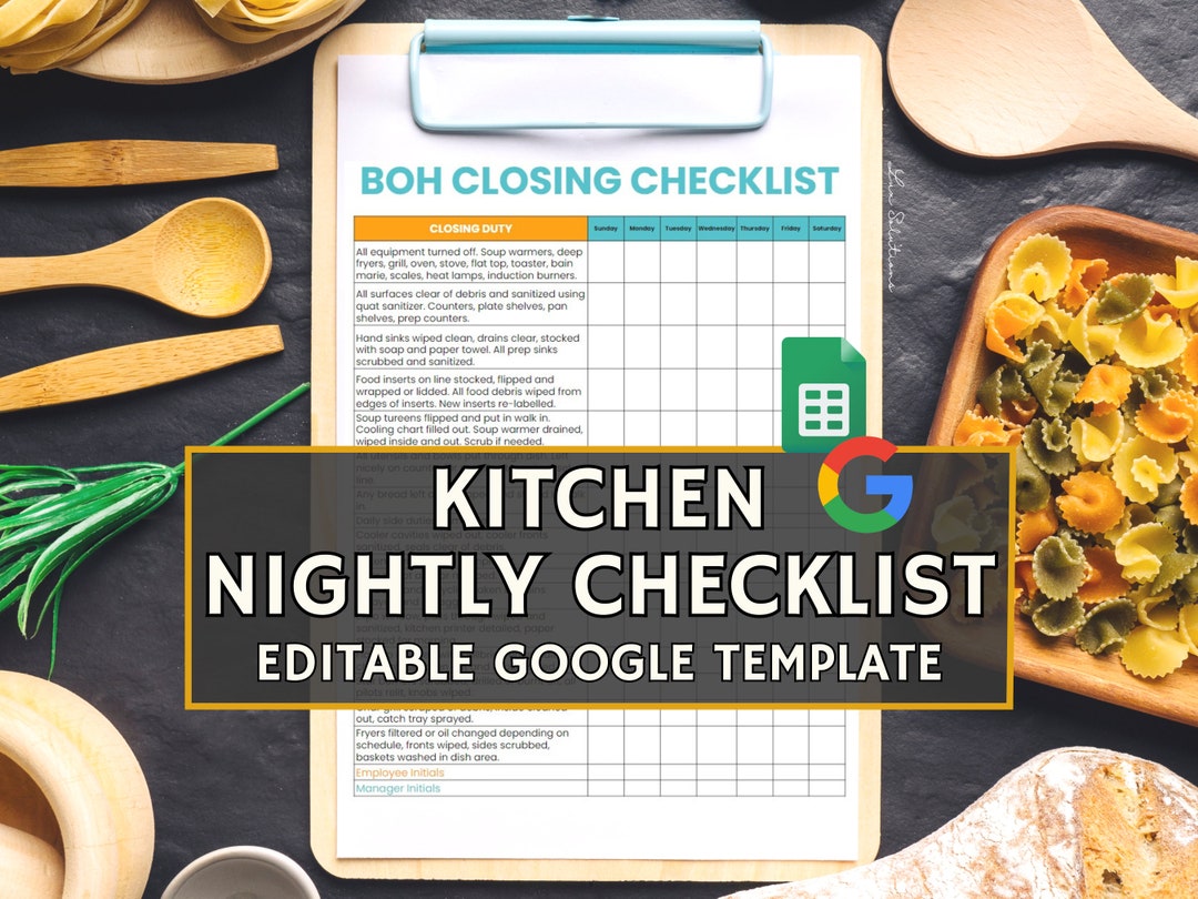 Kitchen Closing Checklist for Restaurants & Professional Kitchens, BOH Kitchen Closing Checklist for Restaurants & Professional Kitchens, BOH