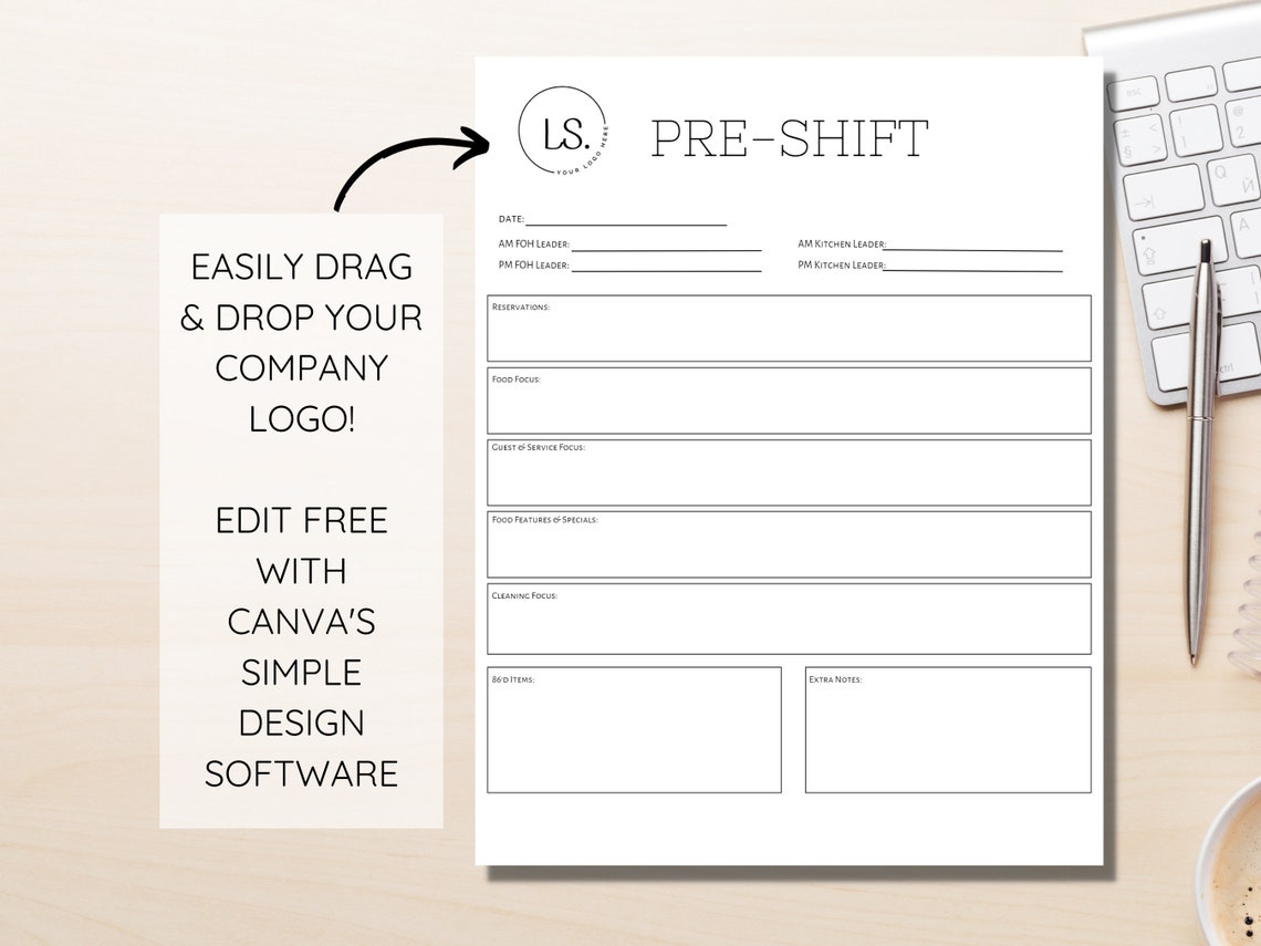 Preshift for Restaurants Editable Pre Shift Template Etsy Preshift for Restaurants Editable Pre Shift Template Etsy