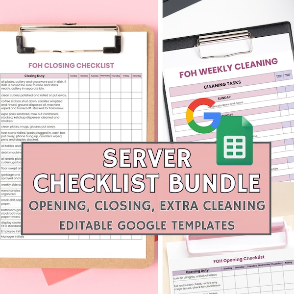 Server Sidework Template Etsy Server Sidework Template Etsy