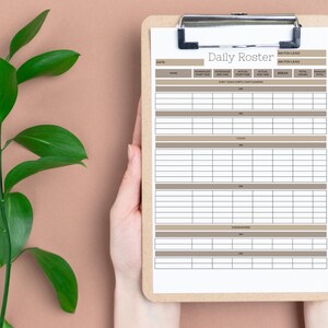 Kitchen Daily Roster, Staff Schedule, Restaurant Operations Forms ...