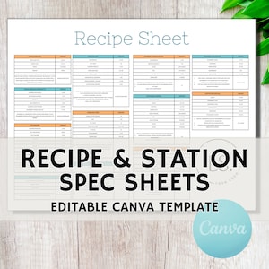 Restaurant Station "Cheat Sheets", Restaurant Training Materials, Editable Canva Templates, and Print Only Version, Instant Download