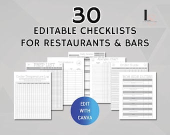 Restaurant Operations Template Bundle, Cost Control, Inventory Management, Cleaning Checklists, Recipe Templates, Par Lists, & More