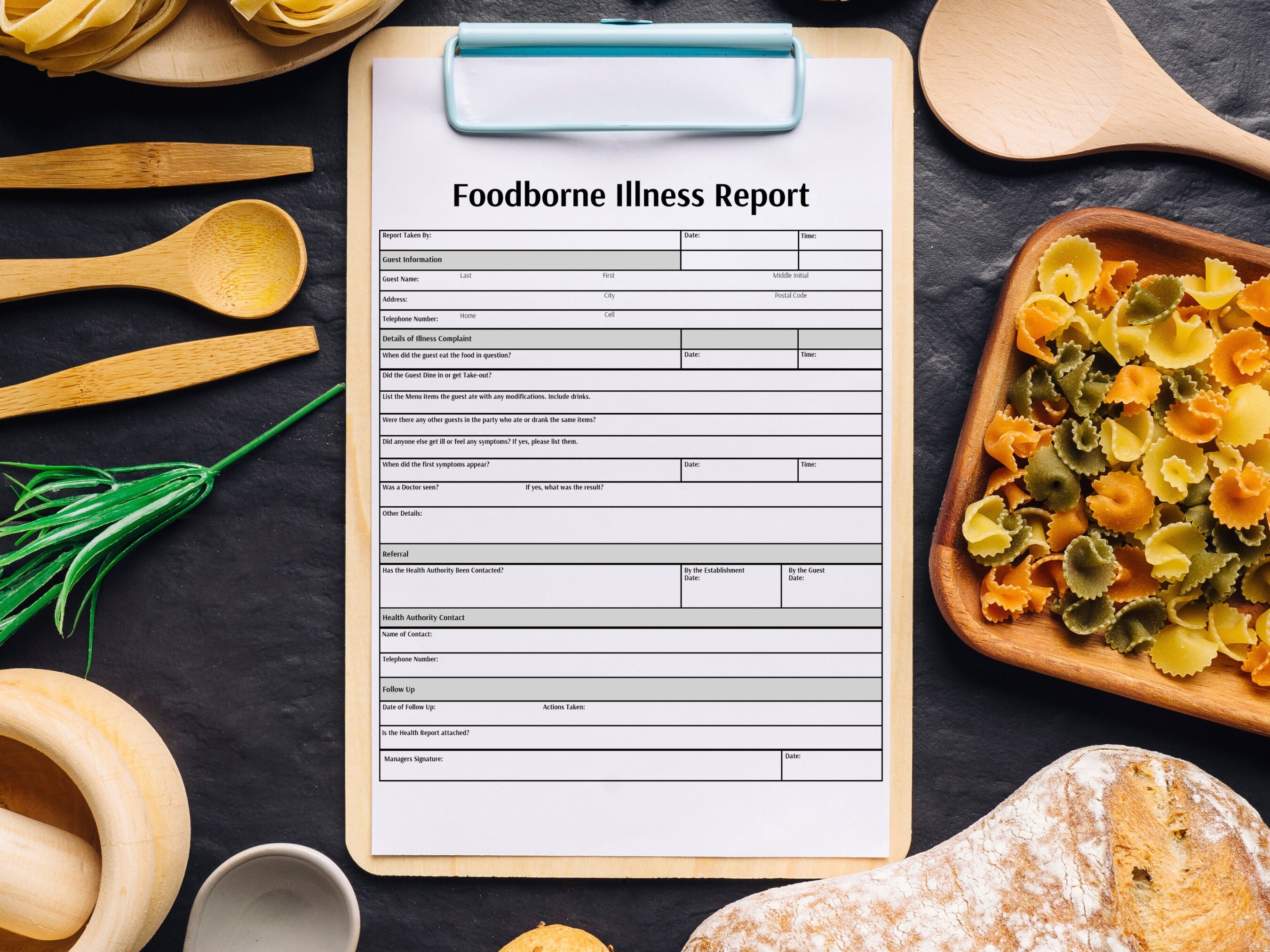 Foodborne Illness Report Restaurant Form Printable Report Etsy