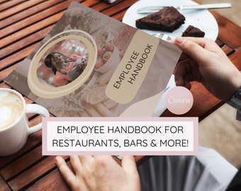Modern Employee Handbook for Restaurants, Food & Beverage Service Employee Manual, Employee Handbook, Editable Template, Instant Download