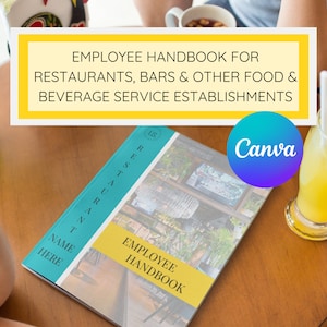 Employee Handbook for Restaurants, Modern Food & Beverage Service Employee Manual, Employee Handbook, Editable Template, Instant Download