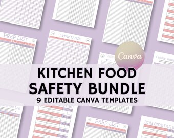 Professional Kitchen Templates, 9 Templates, 13 Color Themes, Fully Customizable, Easy to Edit & Print, Canva Compatible, Instant Access