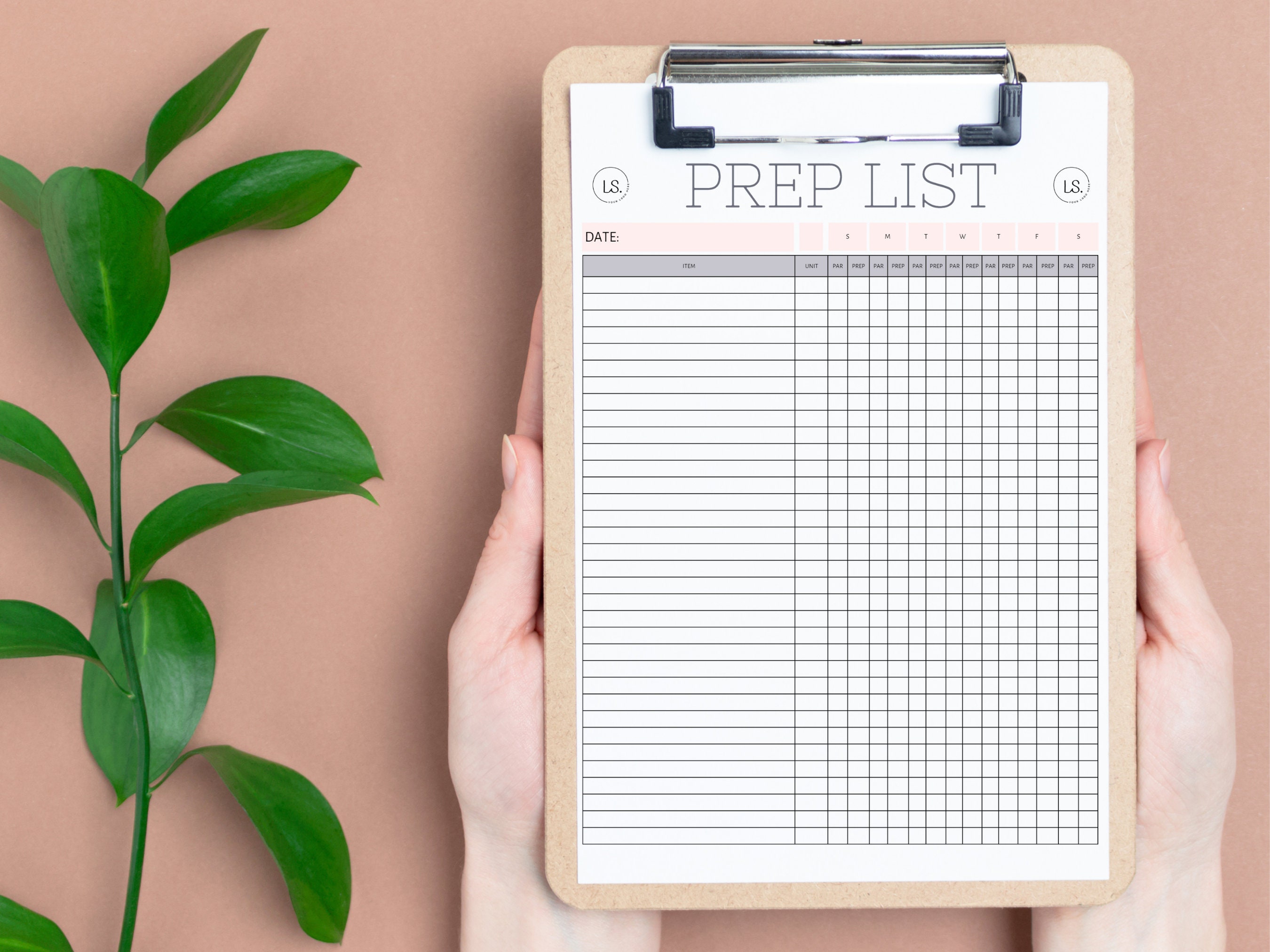 Prep and Par List for Kitchens, Food Prep List, Edit Free With Canva