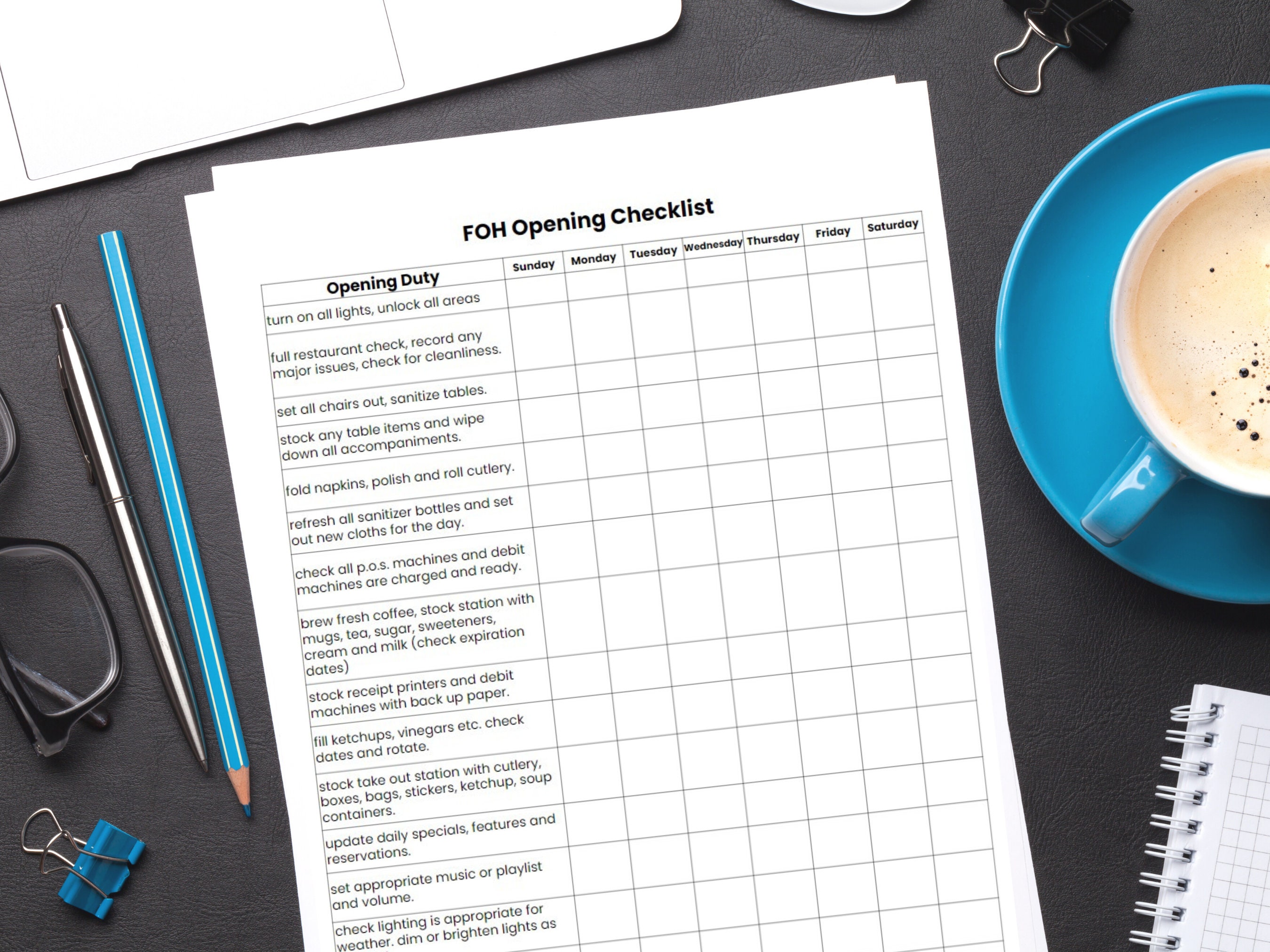 Server Checklist Template Bundle, Restaurant & Bar Server Checklists Server Checklist Template Bundle, Restaurant & Bar Server Checklists