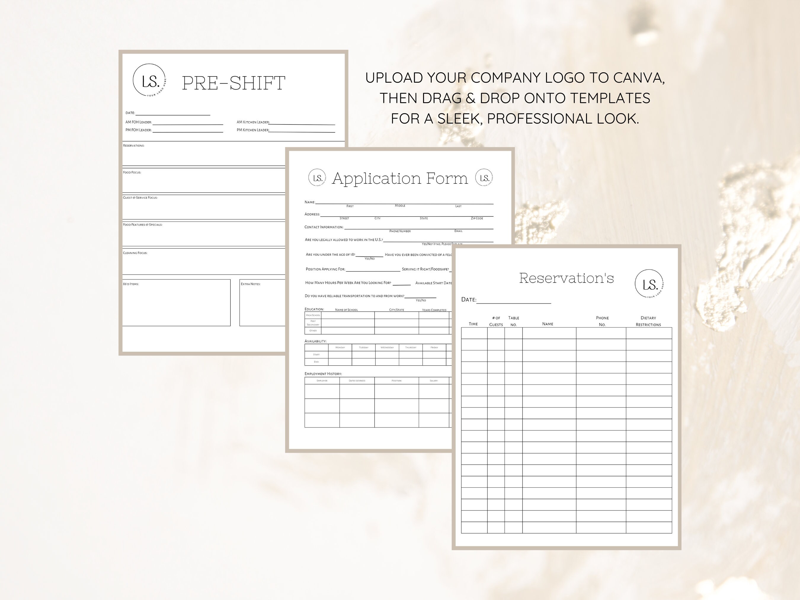Restaurant Operations Template Bundle Food Safety Record Etsy