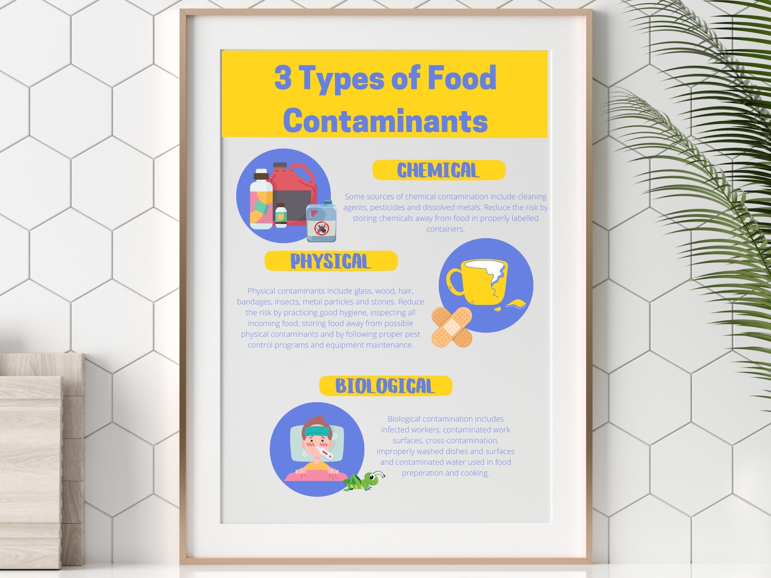 Three Types of Food Contaminants Safety Poster Food Safe Etsy