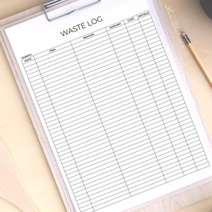 Editable Waste Log for Restaurants Bars Food Cost Management Editable Waste Log for Restaurants Bars Food Cost Management
