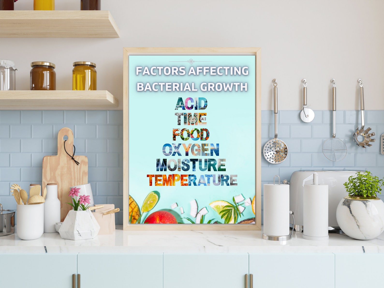 Food Safety Poster Factors That Affect Bacterial Growth Etsy