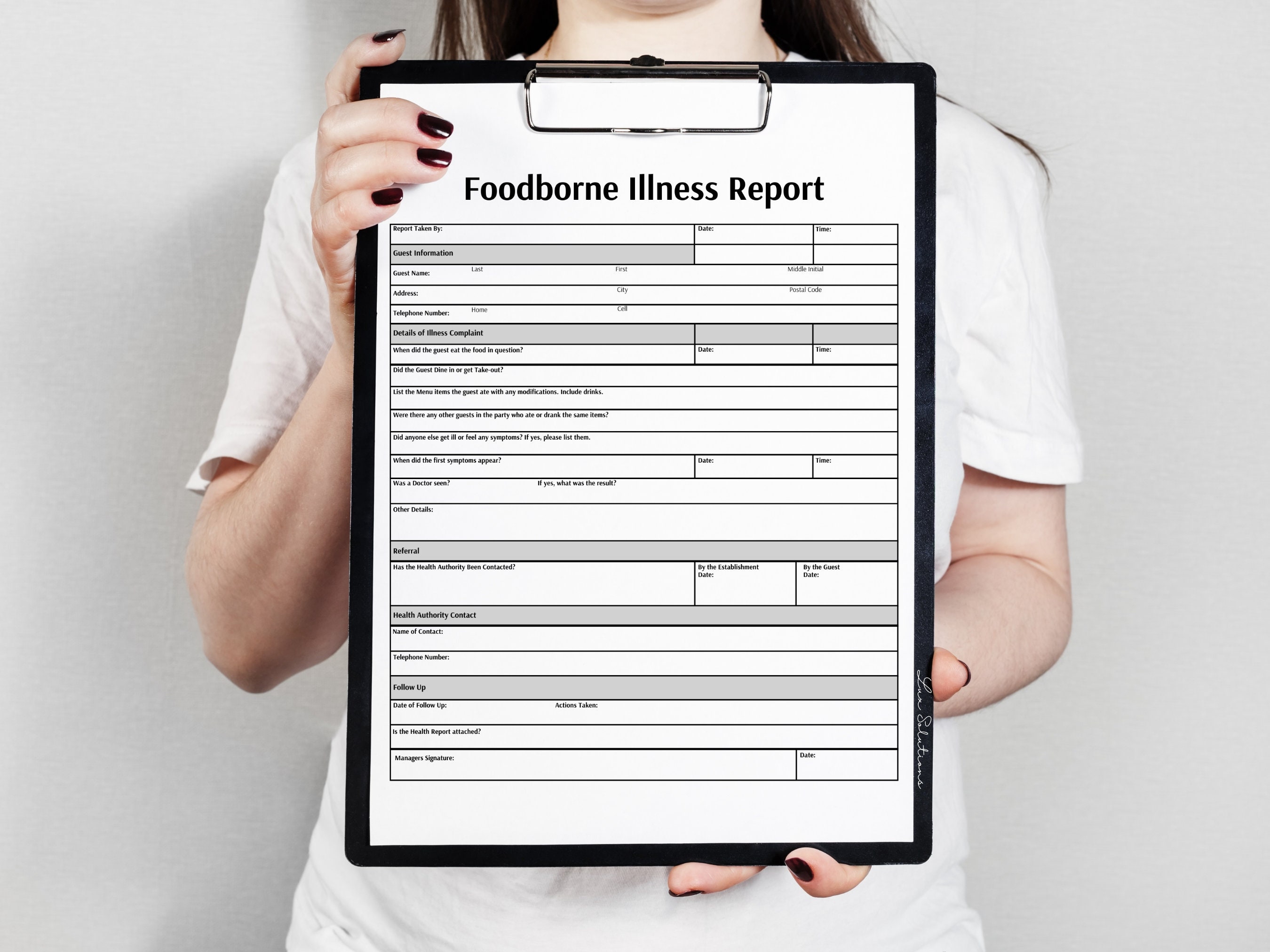 Foodborne illness report restaurant form printable report restaurant