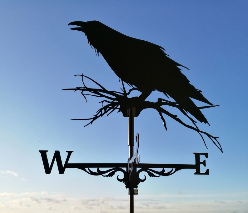 Raven Metal Weathervane Etsy