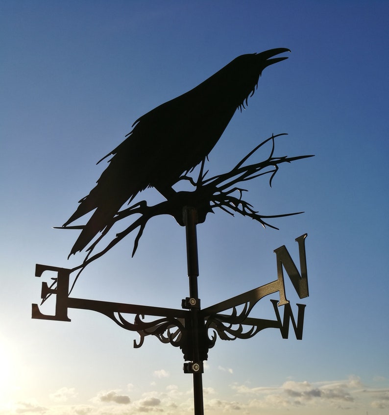 Raven Metal Weathervane Etsy