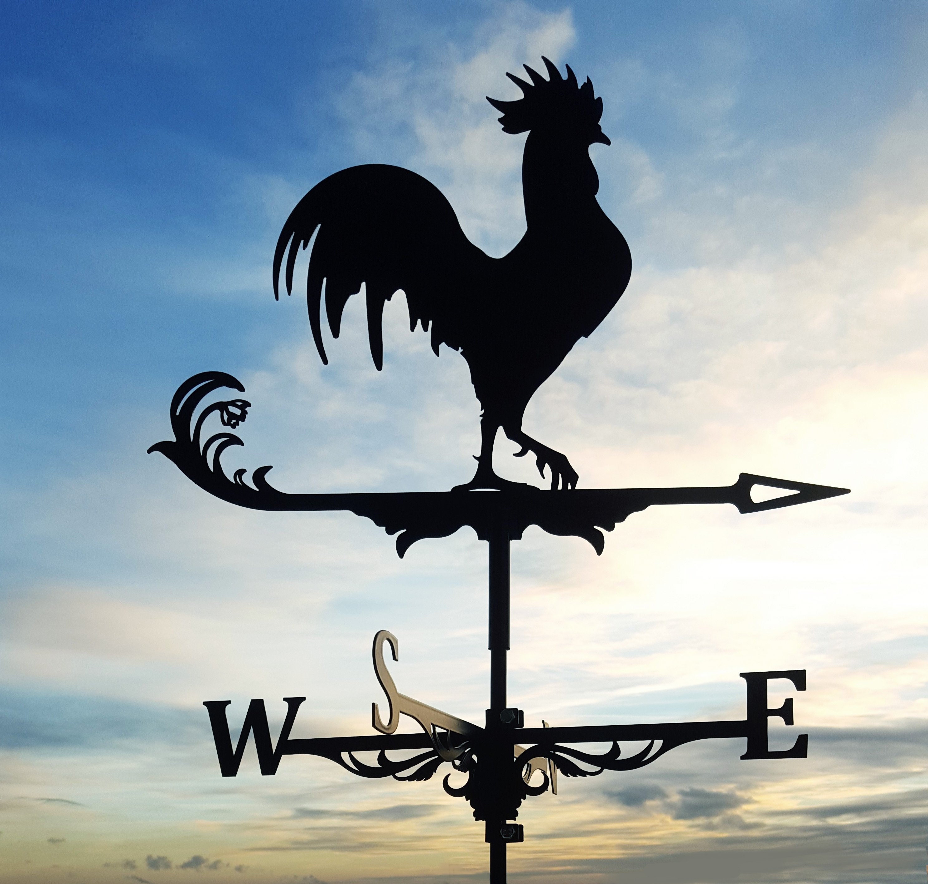 Black Rooster Chicken Metal Weathervane | Etsy