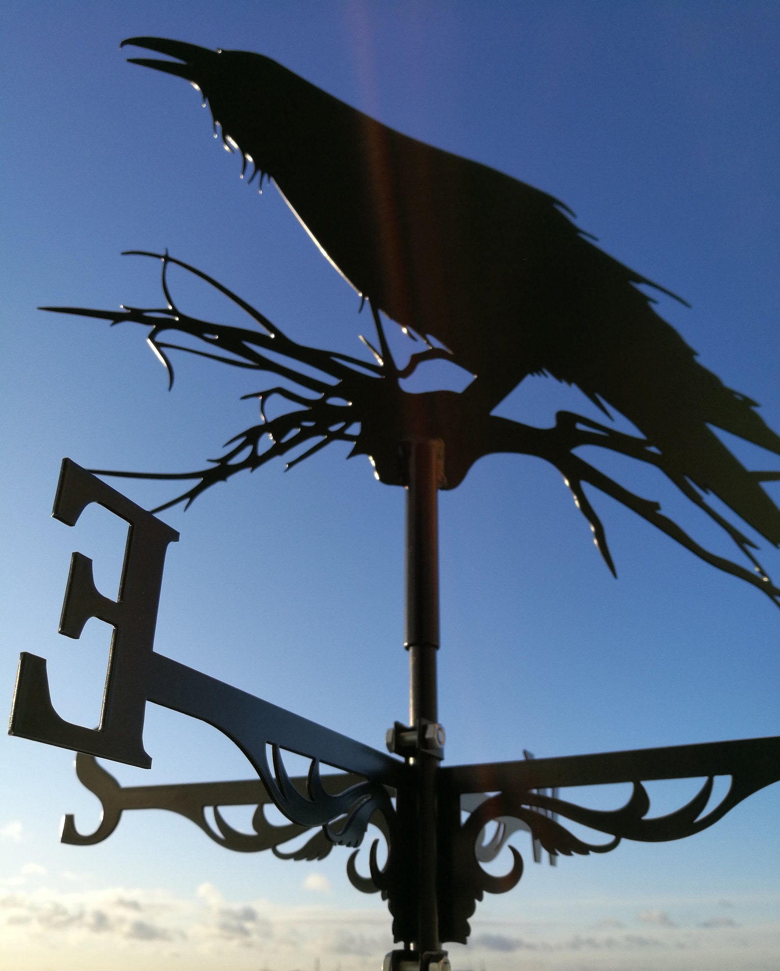 Raven Metal Weathervane Etsy