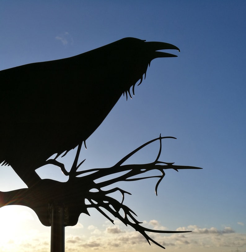 Raven Metal Weathervane Etsy