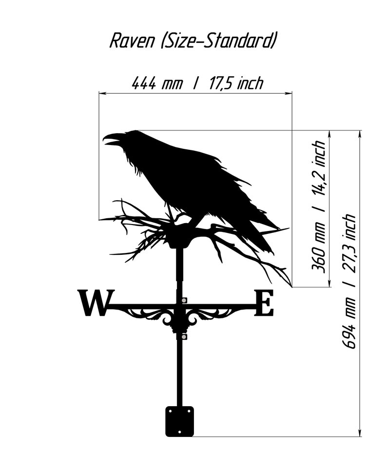 Raven Metal Weathervane Etsy
