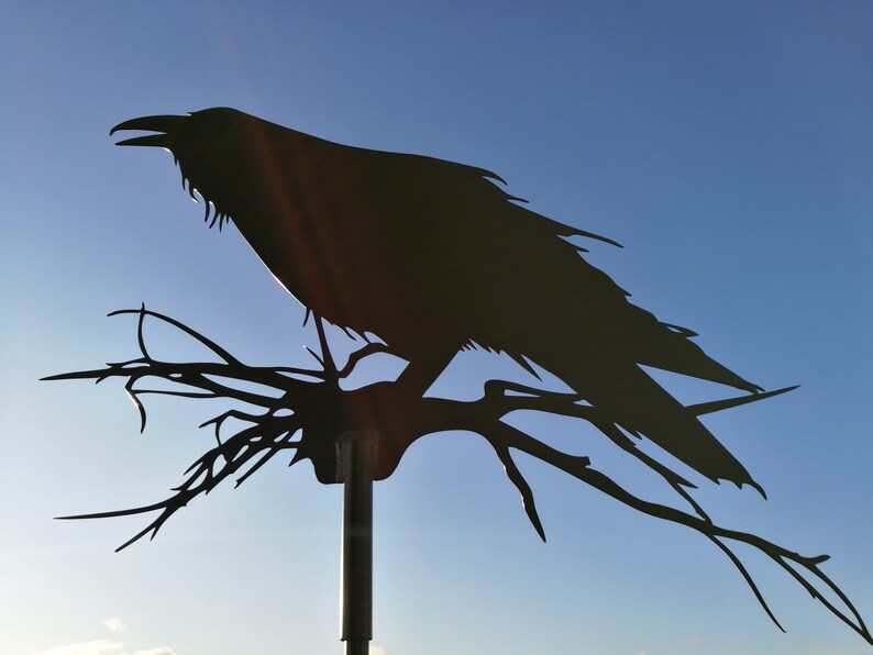 Raven Metal Weathervane Etsy