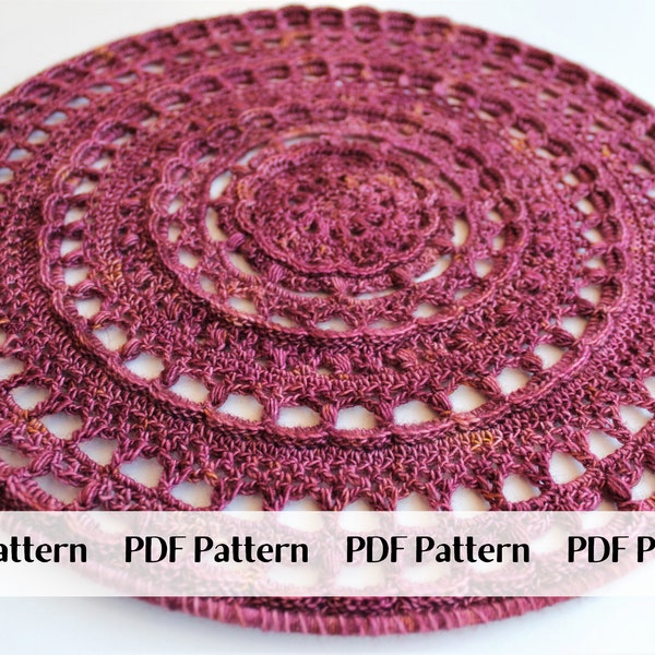 Mandala Wall Hanging Crochet Pattern, Cabernet Doily