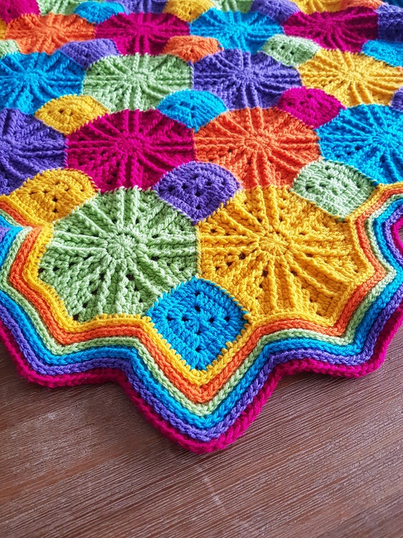 Octagon Fireworks Crochet Blanket Pattern Etsy Canada