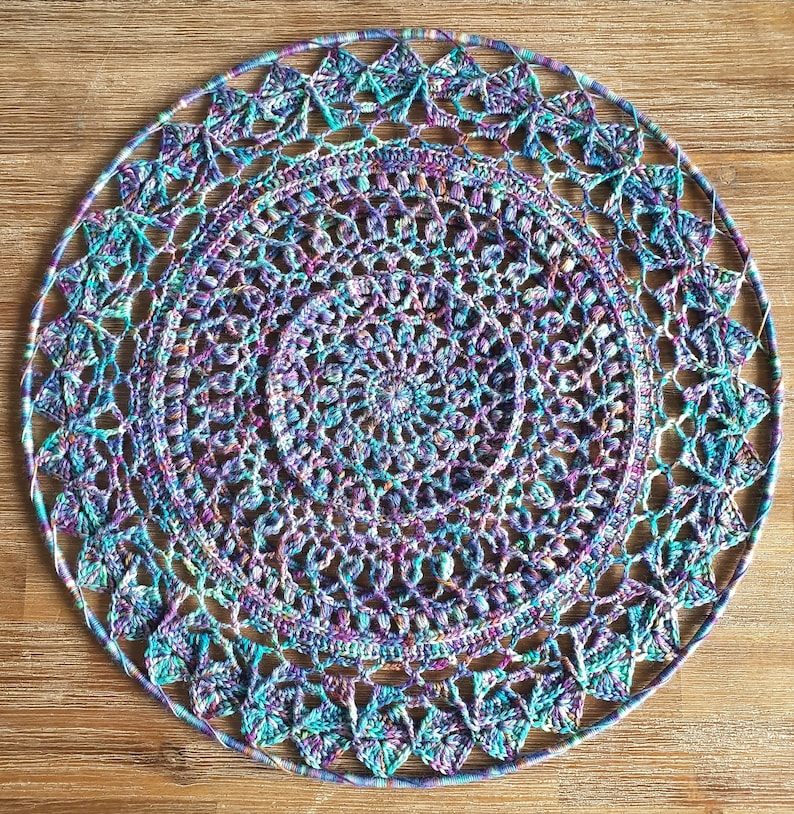 Mandala Wall Hanging Crochet Pattern Paua Shell Mandala Etsy