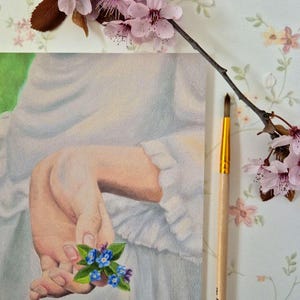 Carte de vœux fleurs/carte postale fleurs/illustration dessinée à la main/portrait à la peinture à l'huile/carte de condoléances