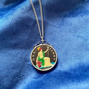 Beautiful Coin Pendant Necklace. 1921 coin jewelry. Lucky Penny