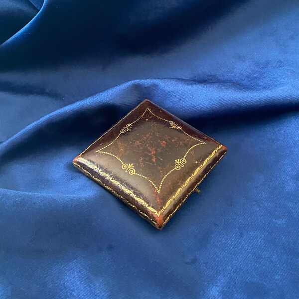 Superb Antique Tooled leather Jewellery Box. Vintage Jewelry Box by Special appointment to The King