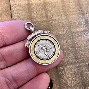 Vintage Solid Silver Pocket Watch Chain Fob. Antique Silver medal pendant. Old British medal. Good for Jewelry Making. Swansea
