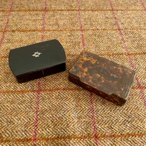 Two Victorian Snuff Boxes. Vintage Jewelry Boxes. Small Antique Jewellery boxes. Trinket boxes