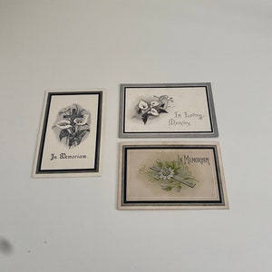 Antique In Memoriam Funeral Cards. Remembrance Cards to Announce the Death of Family Members. Death Mourning Cards - The Marjerrison Family