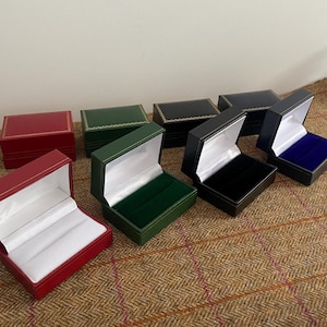 Doppelring Box. Hochzeit Ring Box. Kunstleder Manschettenknöpfe Box. Schmuckdose für Ringe oder Manschettenknöpfe