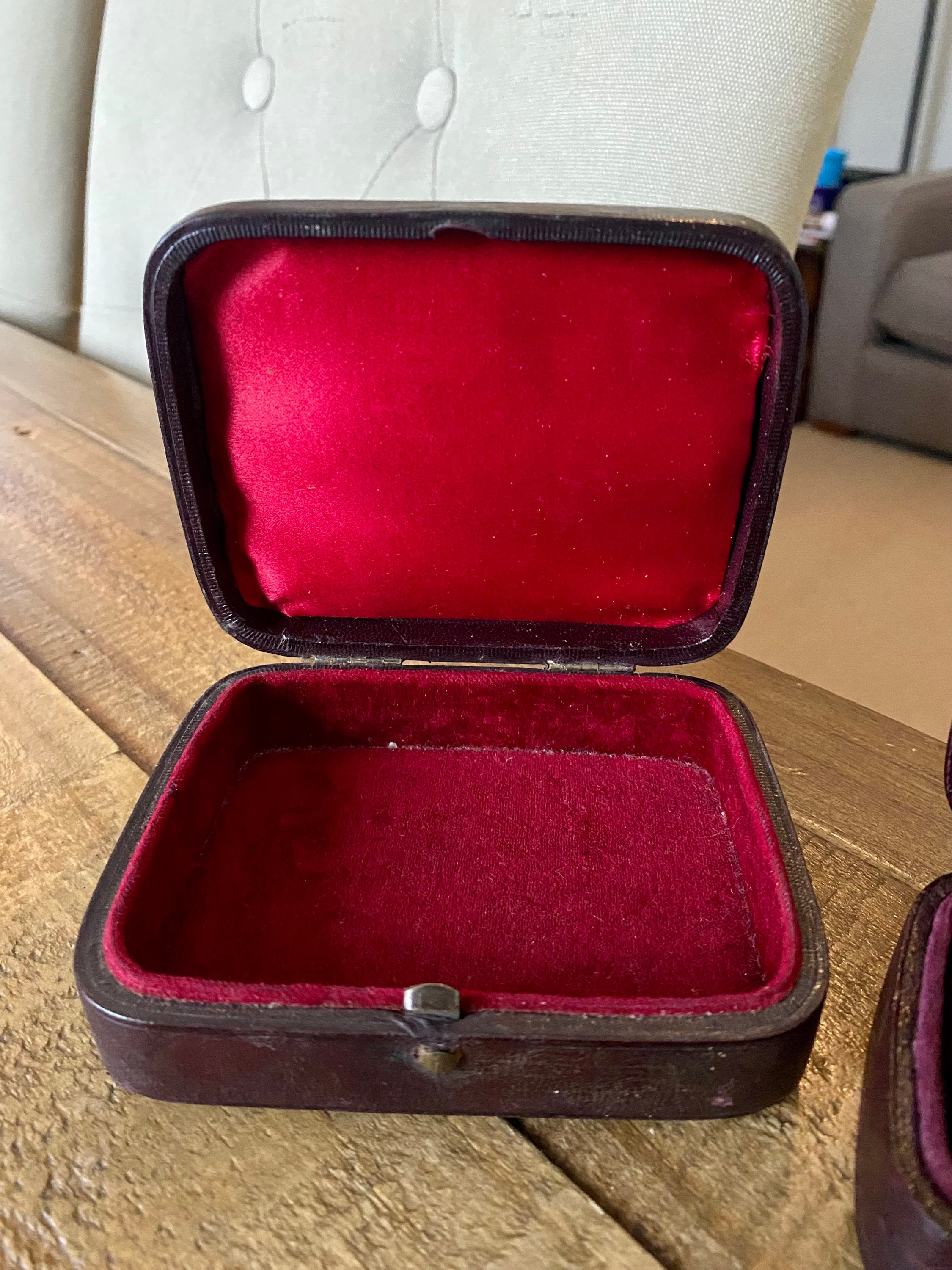 Two Leather Antique Jewellery Boxes. / Victorian Etsy