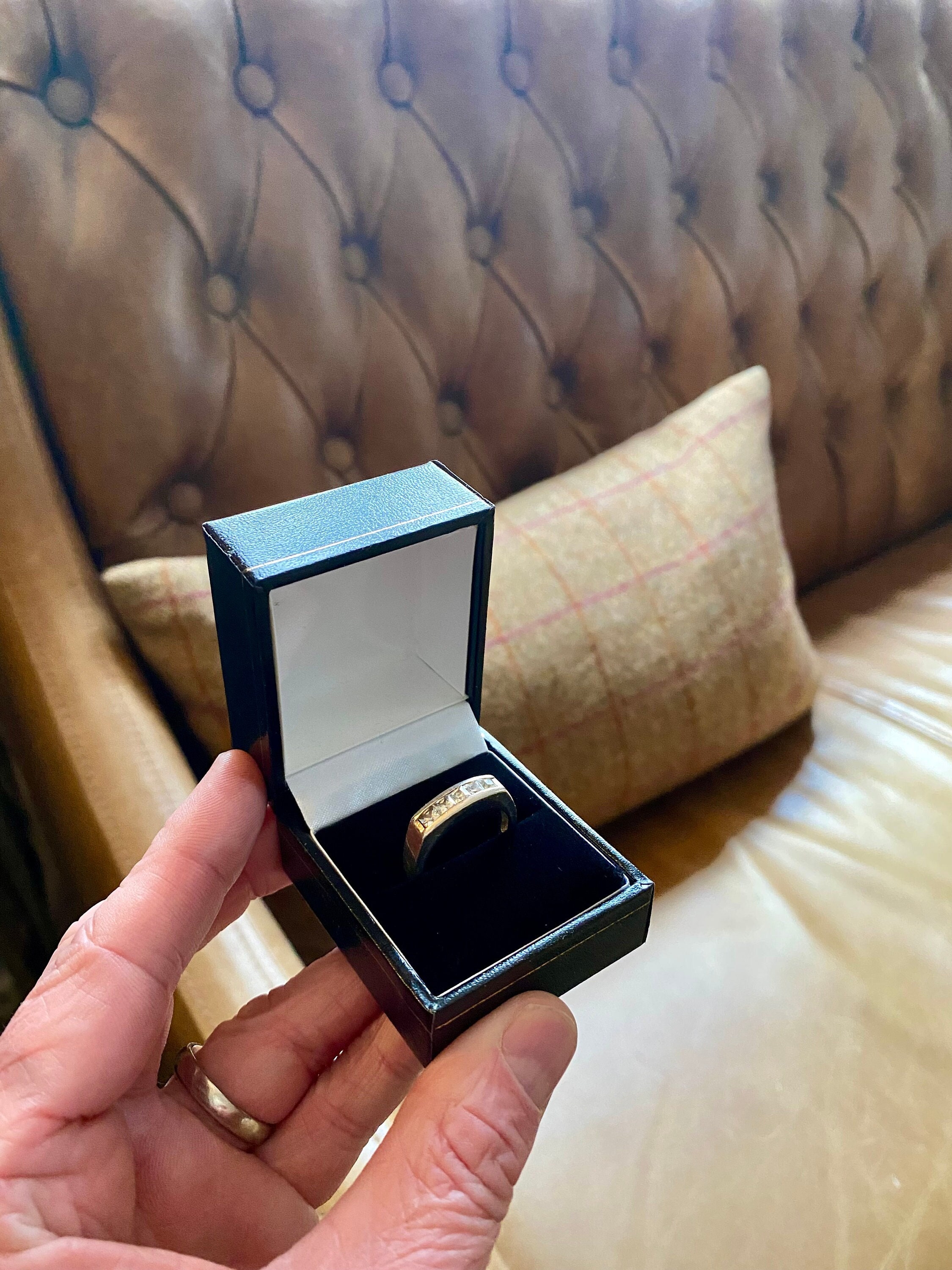 Black leatherette ring box discount