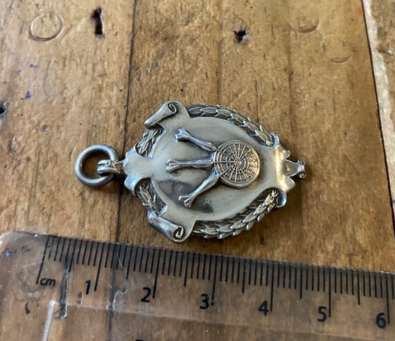 Heavy Vintage Solid Silver Pocket Watch Chain Fob… - image 4