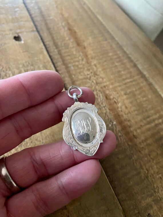Antique solid silver pocket watch chain fob deals