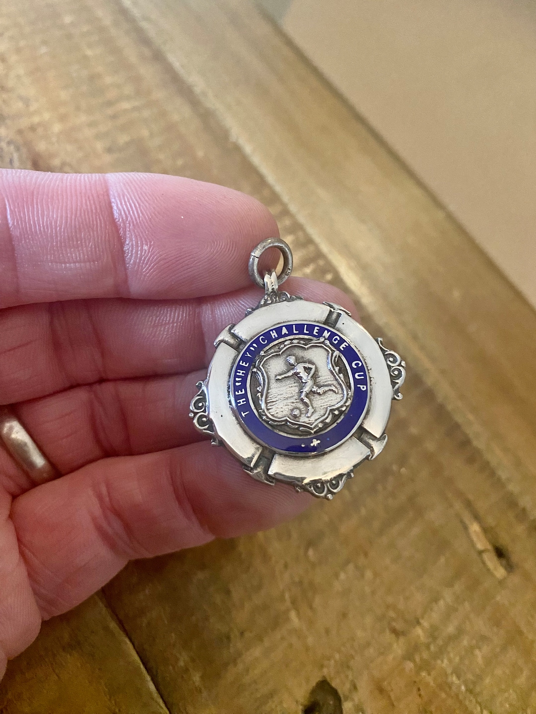 Vintage Solid Silver Pocket Watch Chain Fob. Antique Silver Medal