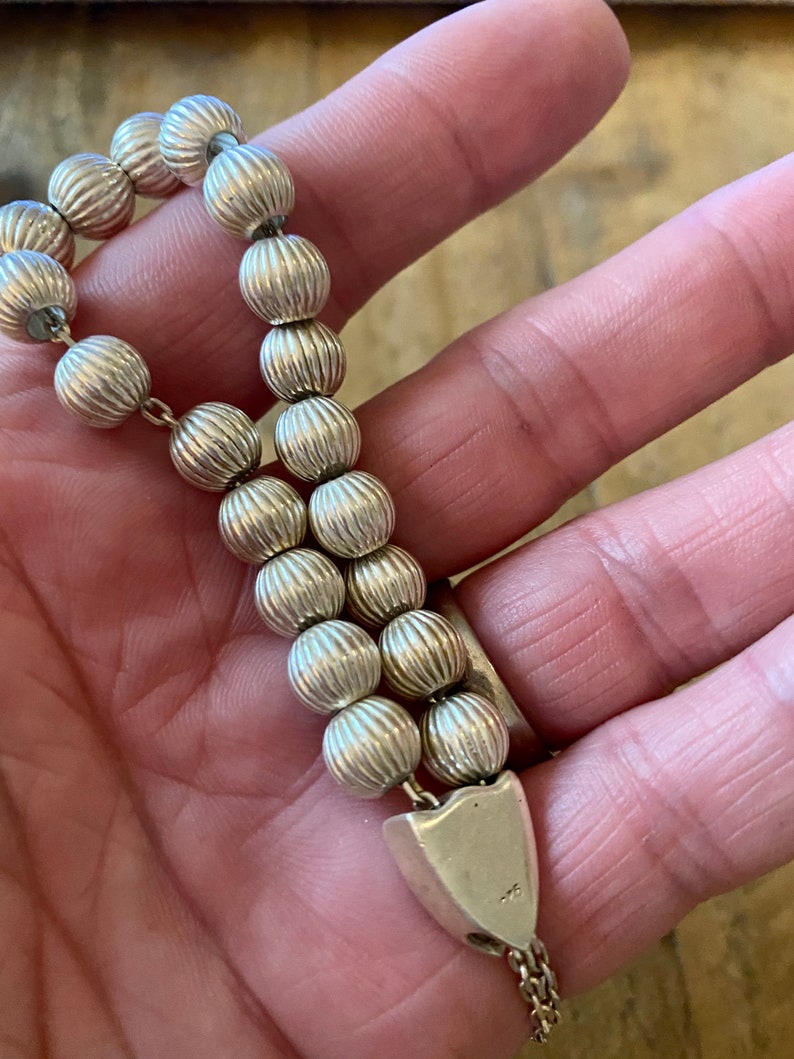 Vintage Sterling Silver Prayer Beads. Silver Worry Beads. Etsy