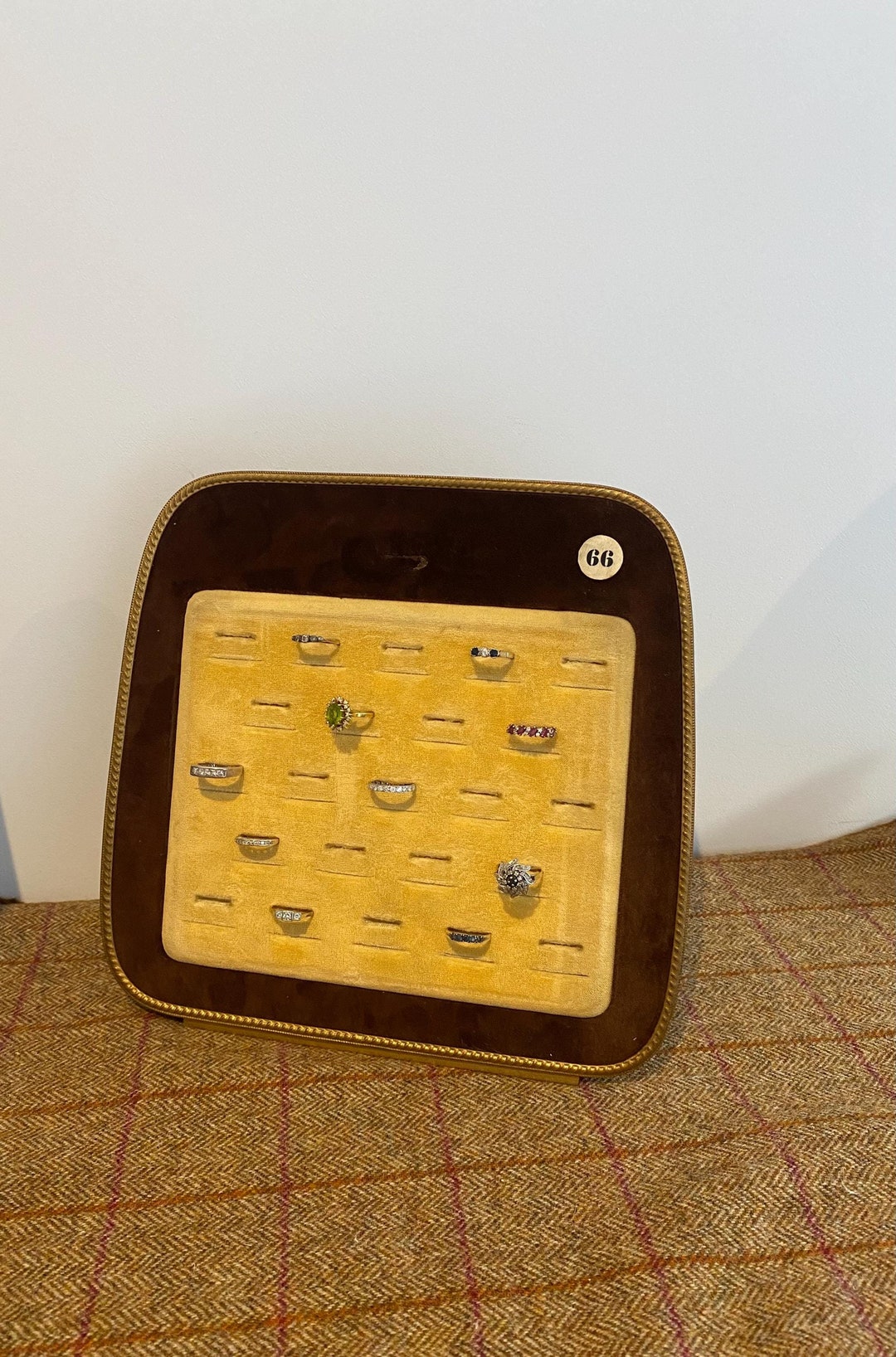 Large Antique Multi Ring Display Pad With Stand. Jewellery Shop ...