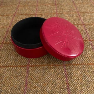 New Leather Trinket Box. Red Leather Jewellery Box. Jewelry Box